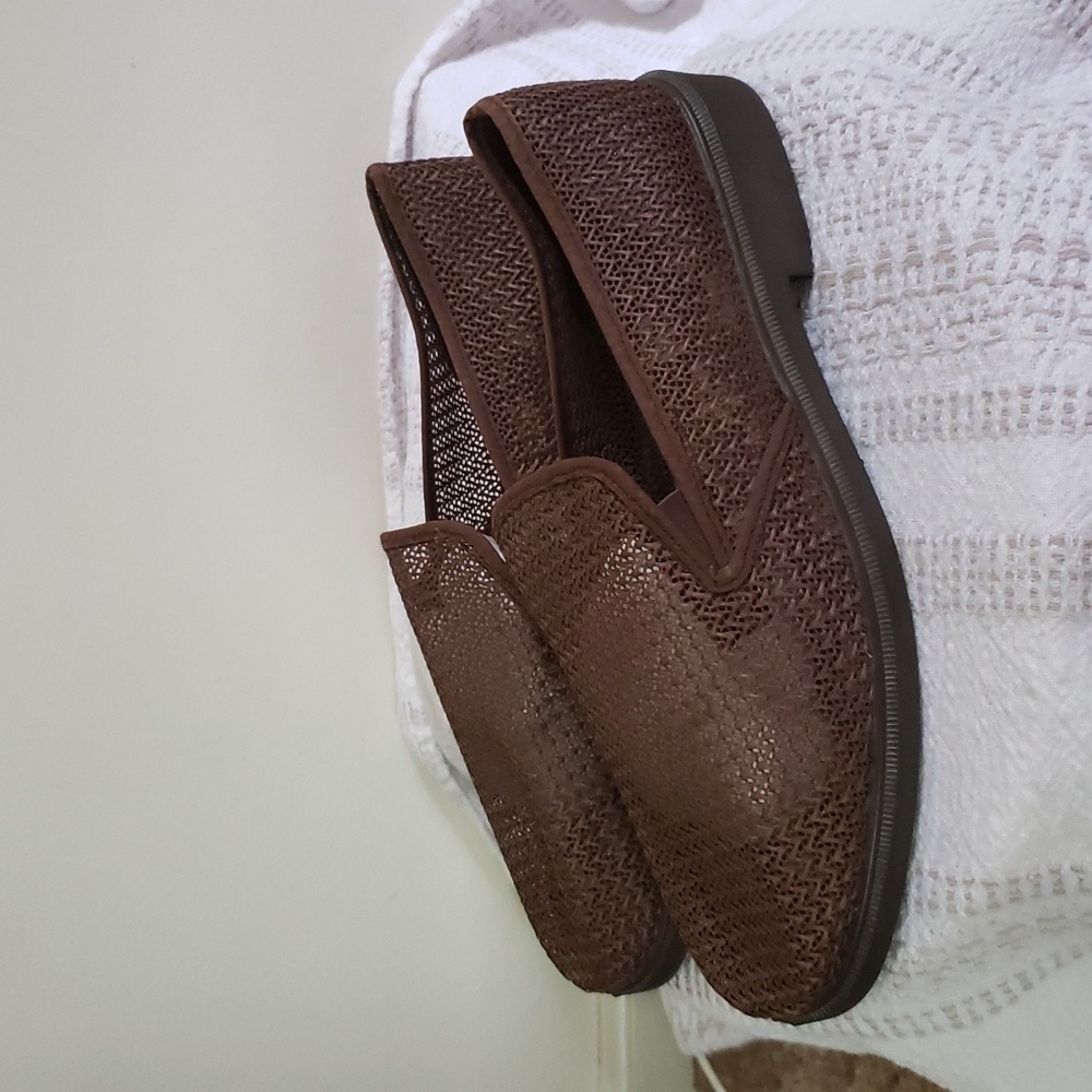 Kinsman Vintage Mesh Slip on Shoes Loafers Mens Size 10, Brown Made In USA.
